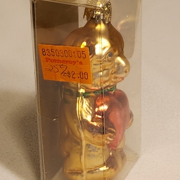 Vintage Blown Glass Teddy Bear Ornament West German Original Unopened Box - Picture 9 of 10